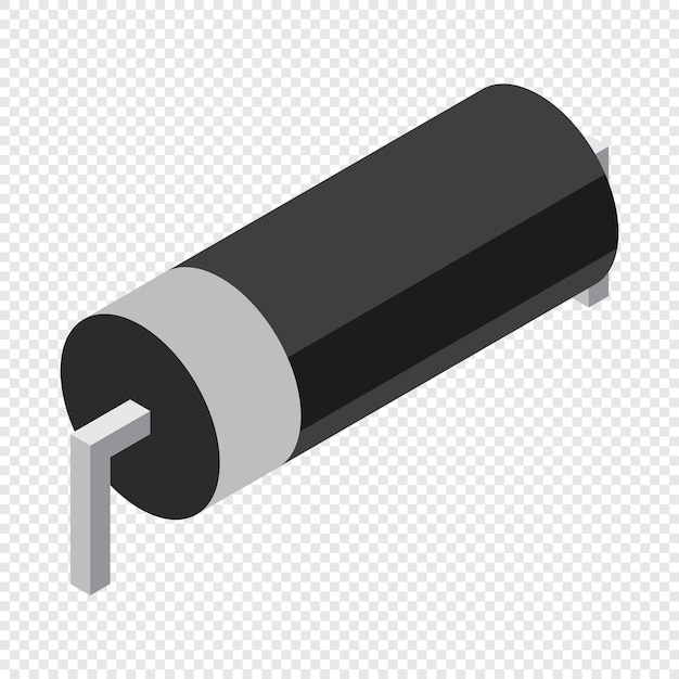 Componente electrónico de diodo Icono de diodo Diodo isométrico Componente electrónico isométriko Ilustración vectorial