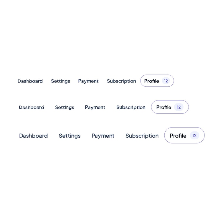 Vector componente de pestaña ui para aplicaciones móviles y web