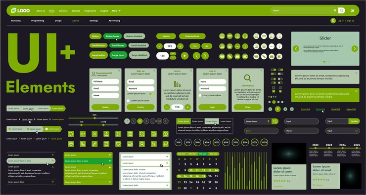 Vector estos componentes gráficos proporcionan un enfoque integral para el desarrollo de interfaces que cumplan con los requisitos modernos de funcionalidad y estética en los recursos de internet