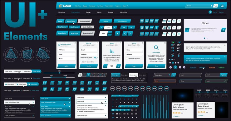 Vector estos componentes gráficos proporcionan un enfoque integral para el desarrollo de interfaces