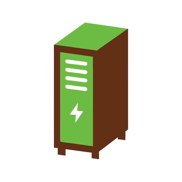 Componentes de hardware de computadora Partes y dispositivos con caja de gabinete de computadora Estilo vectorial Ilustra