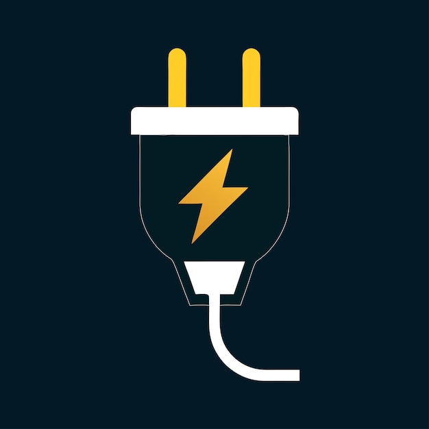 Componentes de hardware de computadora Partes y dispositivos con diseño de estilo vectorial de cable de alimentación