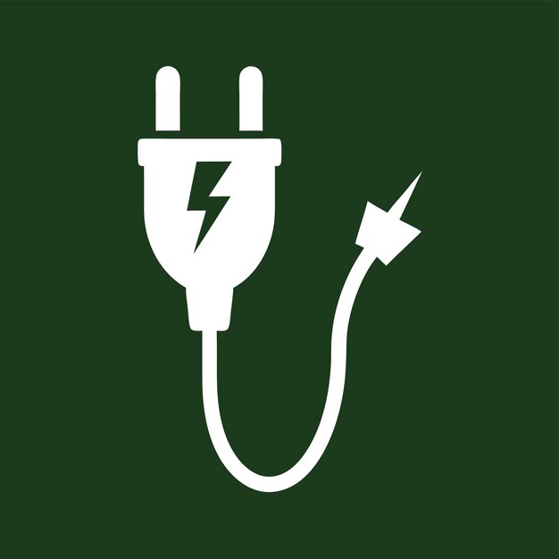 Componentes de hardware de computadora Partes y dispositivos con diseño de estilo vectorial de cable de alimentación