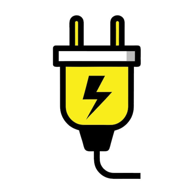 Componentes de hardware de computadora Partes y dispositivos con diseño de estilo vectorial de cable de alimentación