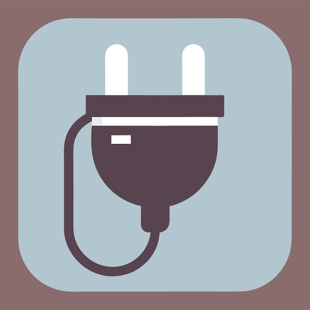 Componentes de hardware de computadora Partes y dispositivos con diseño de estilo vectorial de cable de alimentación