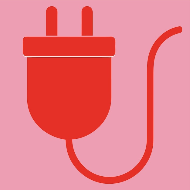 Componentes de hardware de computadora Partes y dispositivos con diseño de estilo vectorial de cable de alimentación