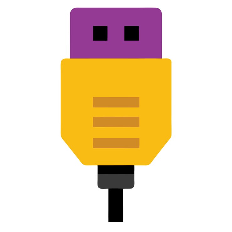 Vector componentes de hardware de computadora partes y dispositivos con diseño de estilo vectorial de cable sata
