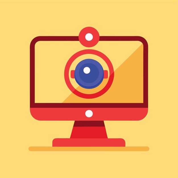 Componentes de hardware de computadora Partes y dispositivos con diseño de estilo vectorial de cámara web