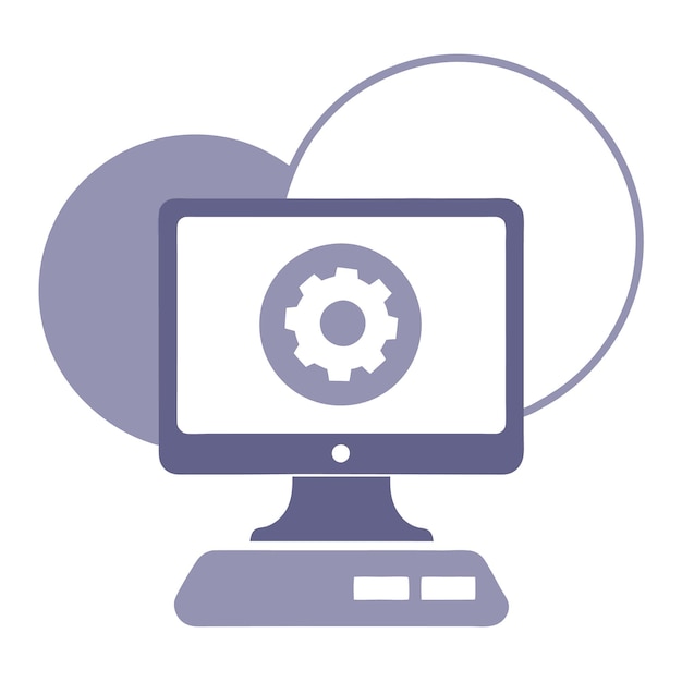 Componentes de hardware de computadora Partes y dispositivos con diseño de estilo vectorial del sistema operativo