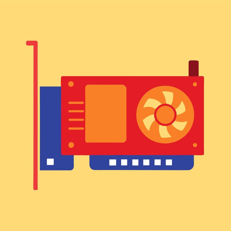 Vector componentes de hardware de computadora partes y dispositivos con diseño de estilo vectorial de tarjeta de sonido