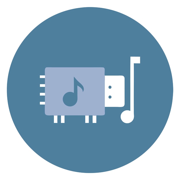 Componentes de hardware de computadora Partes y dispositivos con diseño de estilo vectorial de tarjeta de sonido