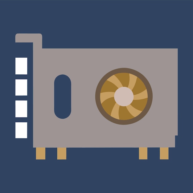 Componentes de hardware de computadora Partes y dispositivos con diseño de estilo vectorial de tarjeta de sonido