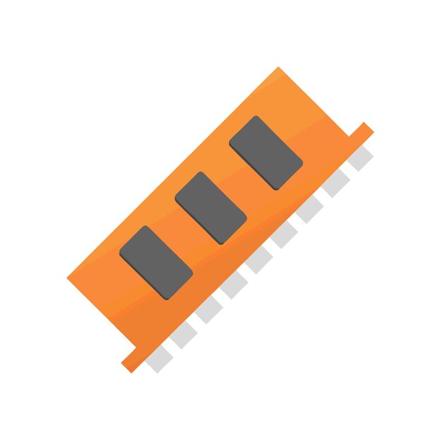 Componentes de hardware de computadora Partes y dispositivos con diseño vectorial de memoria de acceso aleatorio RAM