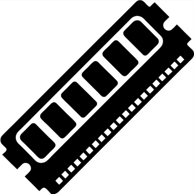 Componentes de hardware de computadora Partes y dispositivos con diseño vectorial de memoria de acceso aleatorio RAM