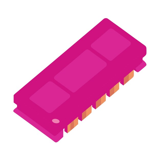 Componentes de hardware de computadora Partes y dispositivos con diseño vectorial de memoria de acceso aleatorio RAM