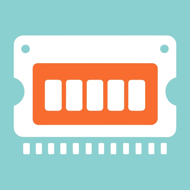 Componentes de hardware de computadora Partes y dispositivos con diseño vectorial de memoria de acceso aleatorio RAM