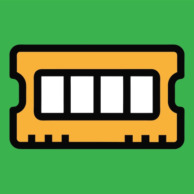 Componentes de hardware de computadora Partes y dispositivos con diseño vectorial de memoria de acceso aleatorio RAM