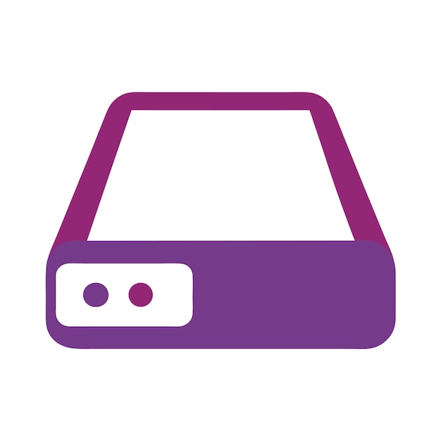 Componentes de hardware de computadora Partes y dispositivos con dispositivos de almacenamiento Diseño de estilo vectorial