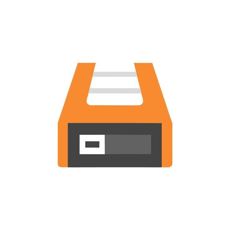 Vector componentes de hardware de computadora partes y dispositivos con dispositivos de almacenamiento diseño de estilo vectorial