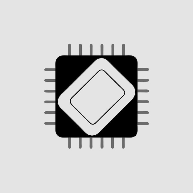 Componentes de hardware de computadora Partes y dispositivos con ilustración de estilo vectorial del chip BIOS