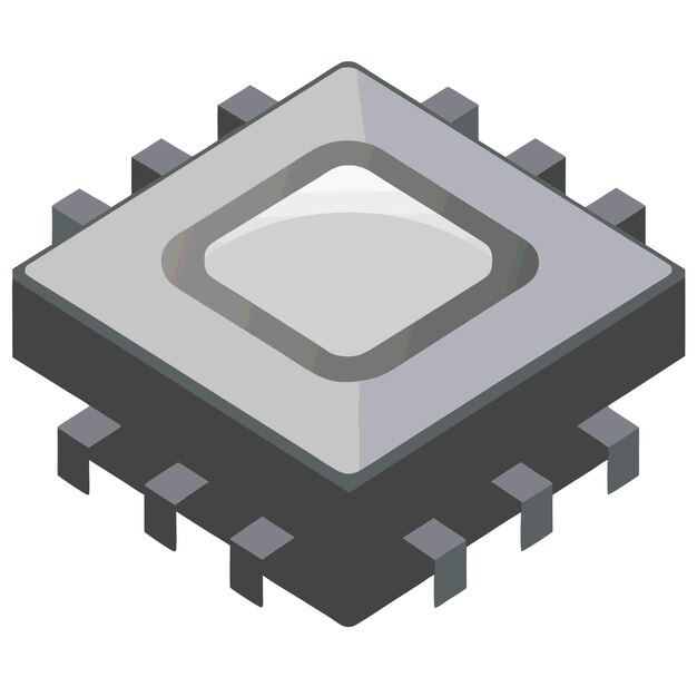 Componentes de hardware de computadora Partes y dispositivos con ilustración de estilo vectorial del chip BIOS