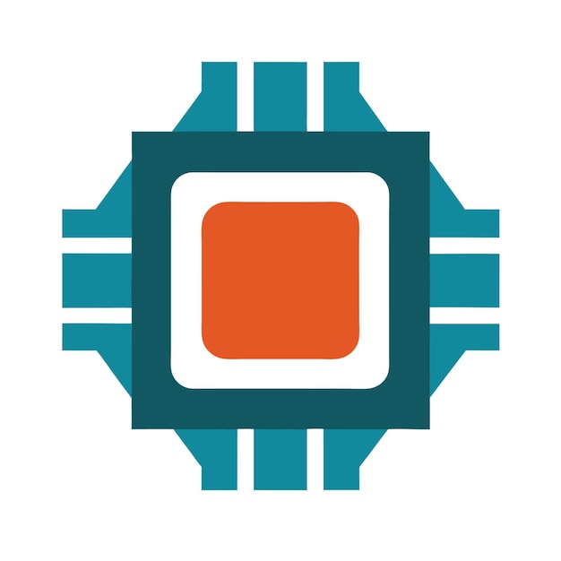 Componentes de hardware de computadora Partes y dispositivos con ilustración de estilo vectorial del chip BIOS
