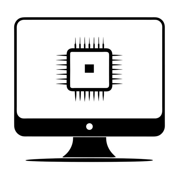 Componentes de hardware de computadora Partes y dispositivos con ilustración de estilo vectorial del chip BIOS