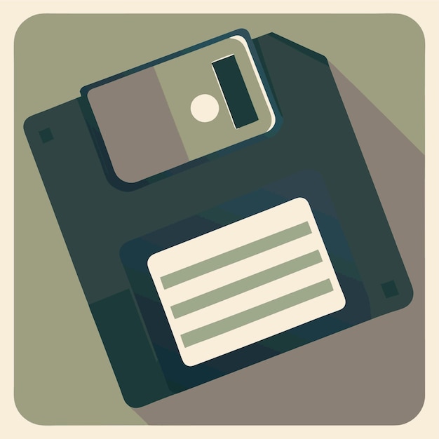 Componentes de hardware de computadora Partes y dispositivos con ilustración de estilo vectorial de disquete