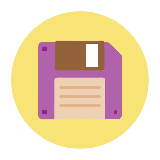 Componentes de hardware de computadora Partes y dispositivos con ilustración de estilo vectorial de disquete