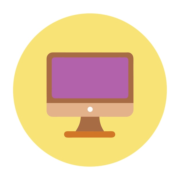 Componentes de hardware de computadora Partes y dispositivos con ilustración de estilo vectorial del monitor