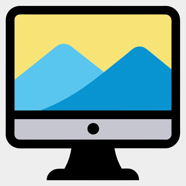 Componentes de hardware de computadora Partes y dispositivos con ilustración de estilo vectorial del monitor
