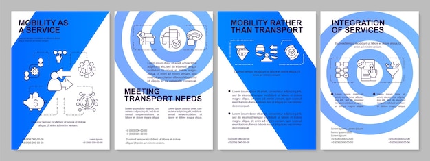 Componentes de la plantilla de folleto azul del concepto MaaS