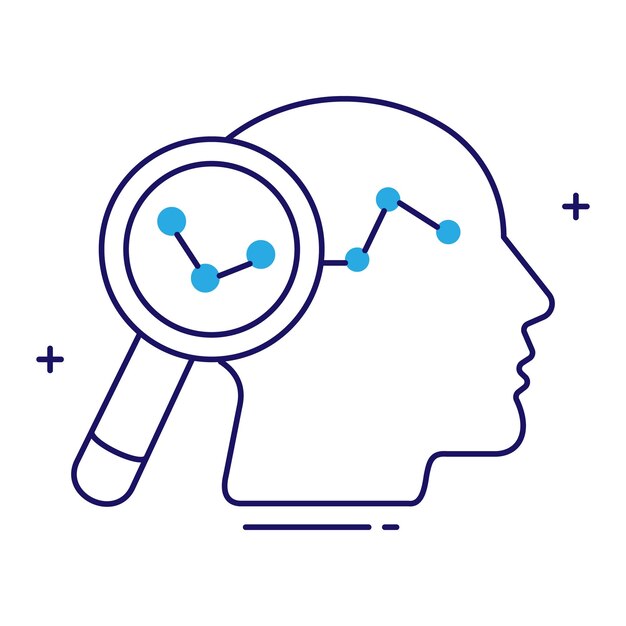 Comportamiento social y análisis Icono vectorial Análisis de comportamiento de diseño Análises de datos de comportamiento humano