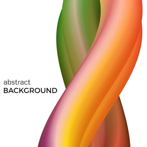 Composición abstracta de color de las ondas de acuarela naranja y verde. fondo colorido abstracto de vector con forma dinámica doblada.