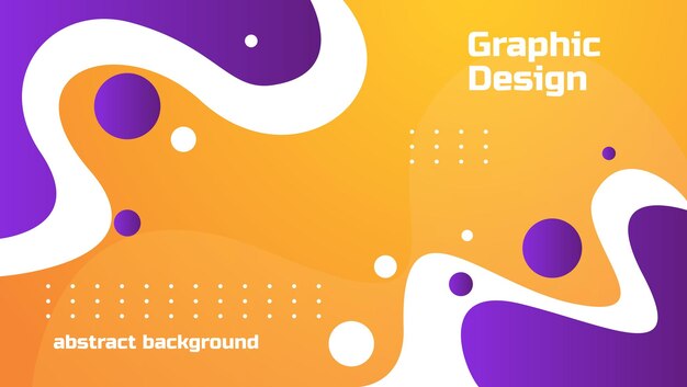 Composición abstracta de formas fluidas púrpura y blanca sobre fondo naranja