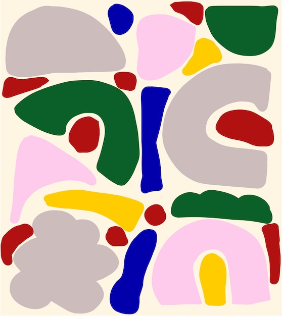Composición abstracta de formas geométricas de colores
