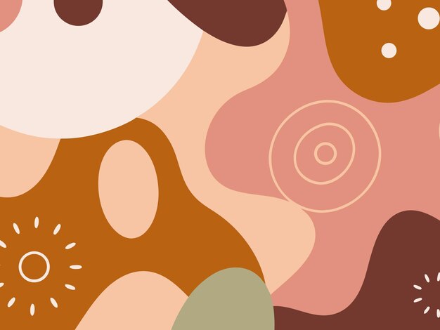 Composición abstracta con formas orgánicas y tonos de tierra