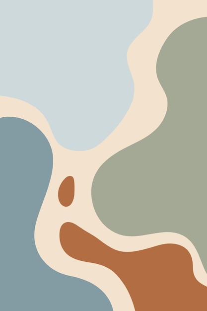 Composición abstracta con formas orgánicas y tonos de la tierra