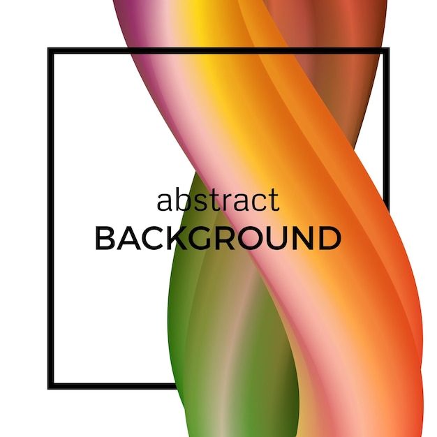 Composición abstracta de la onda de acuarela en cuadrado negro. Fondo colorido con forma dinámica doblada. Ilustración vectorial.