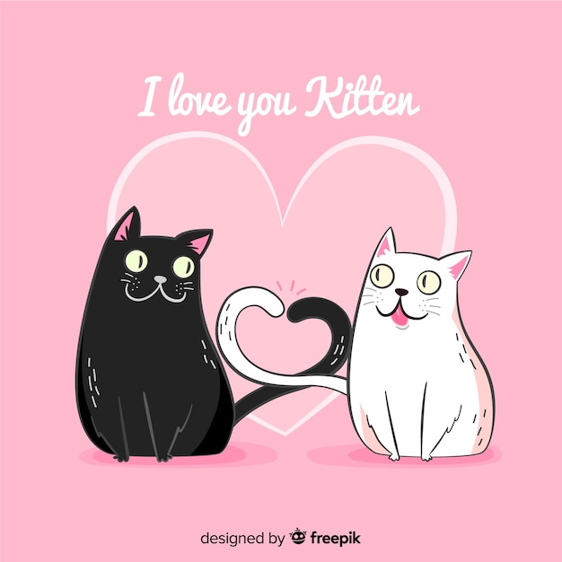 Vector composición adorable de amor dibujada a mano