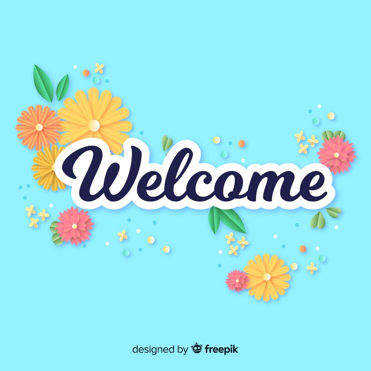 Vector composición adorable de bienvenida con estilo de origami