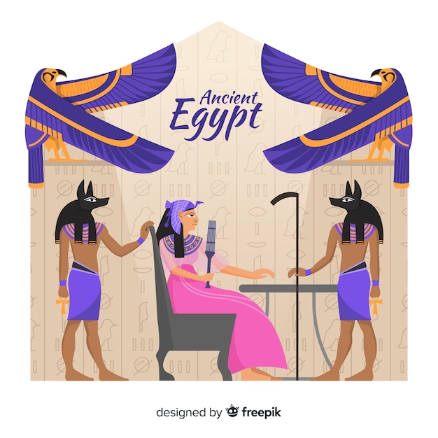 Vector composición del antiguo egipto dibujada a mano