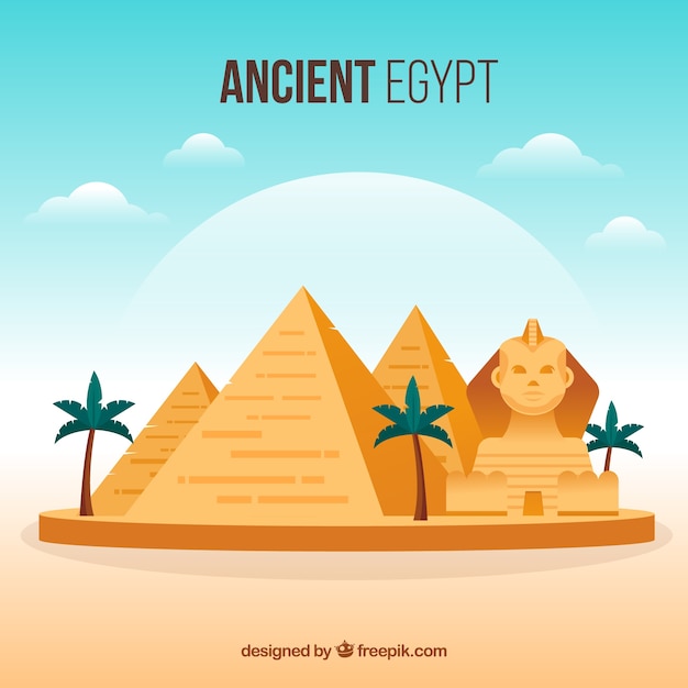 Vector composición del antiguo egipto con diseño plano