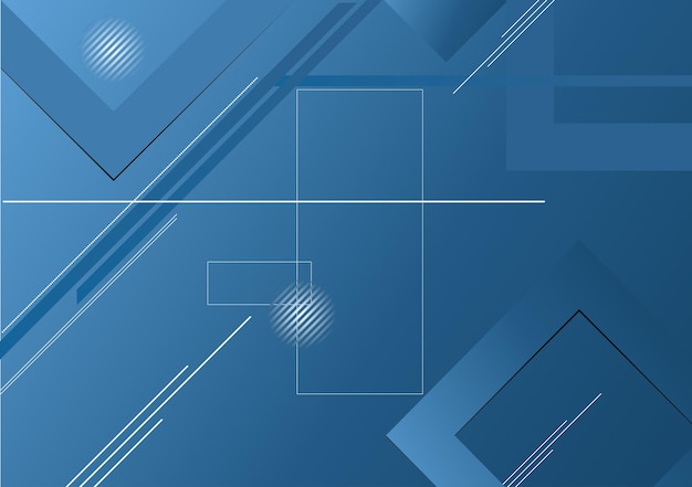 Composición arquitectónica azul abstracta 3d con bolas y líneas