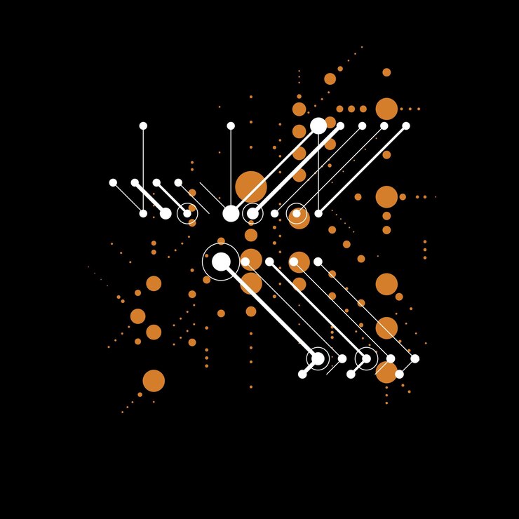 Vector composición de arte bauhaus, colorido papel tapiz vectorial modular decorativo con círculos y rejilla. patrón de estilo retro, telón de fondo gráfico para usar como plantilla de portada de folleto.