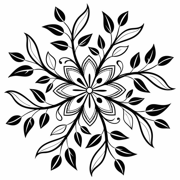 Composición artística de flores y hojas Diseño vectorial de alta calidad