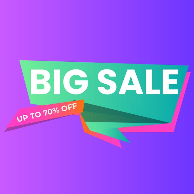 Composición de banner de mega venta moderna con plantilla de fondo de descuento plano vector abstracto