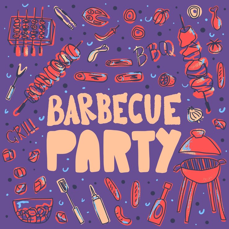 Composición de barbacoa con texto Diseño vectorial