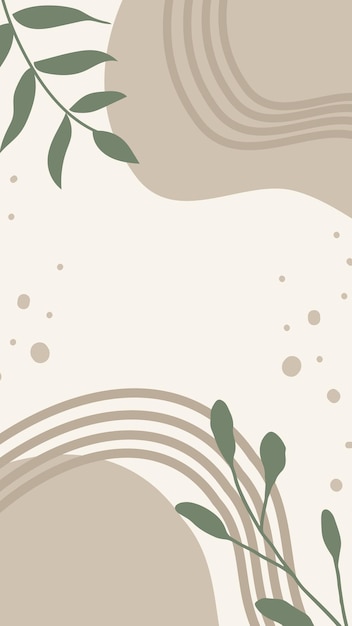 Composición botánica abstracta para historias de Instagram y redes sociales