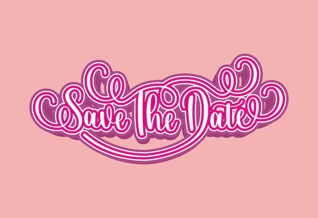 La composición de caligrafía manuscrita del vector de letras de la mano Save Date